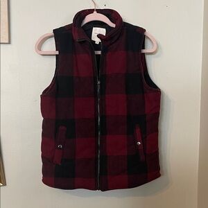 Thread & Supply Red and Black Checkered Vest